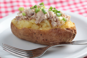 Baked potato with tuna salad