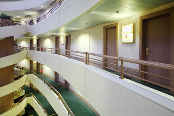 Balconies and staircase in hotel