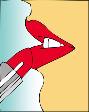 Woman with lipstick 001