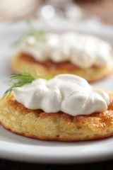 Blinis with sour cream