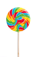 Colorful lollipop isolated on the white