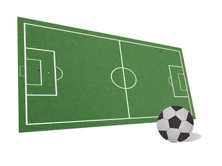 football field board and classic football made by grunge recycle