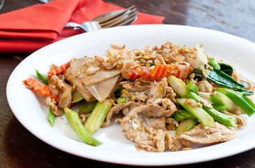Thai food padthai fried noodle .