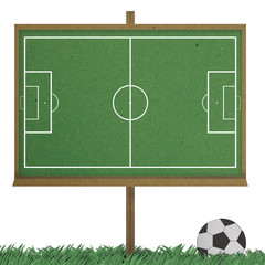 football field board and classic football stand on grass