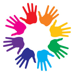 Hand Prints, abstract vector illustration