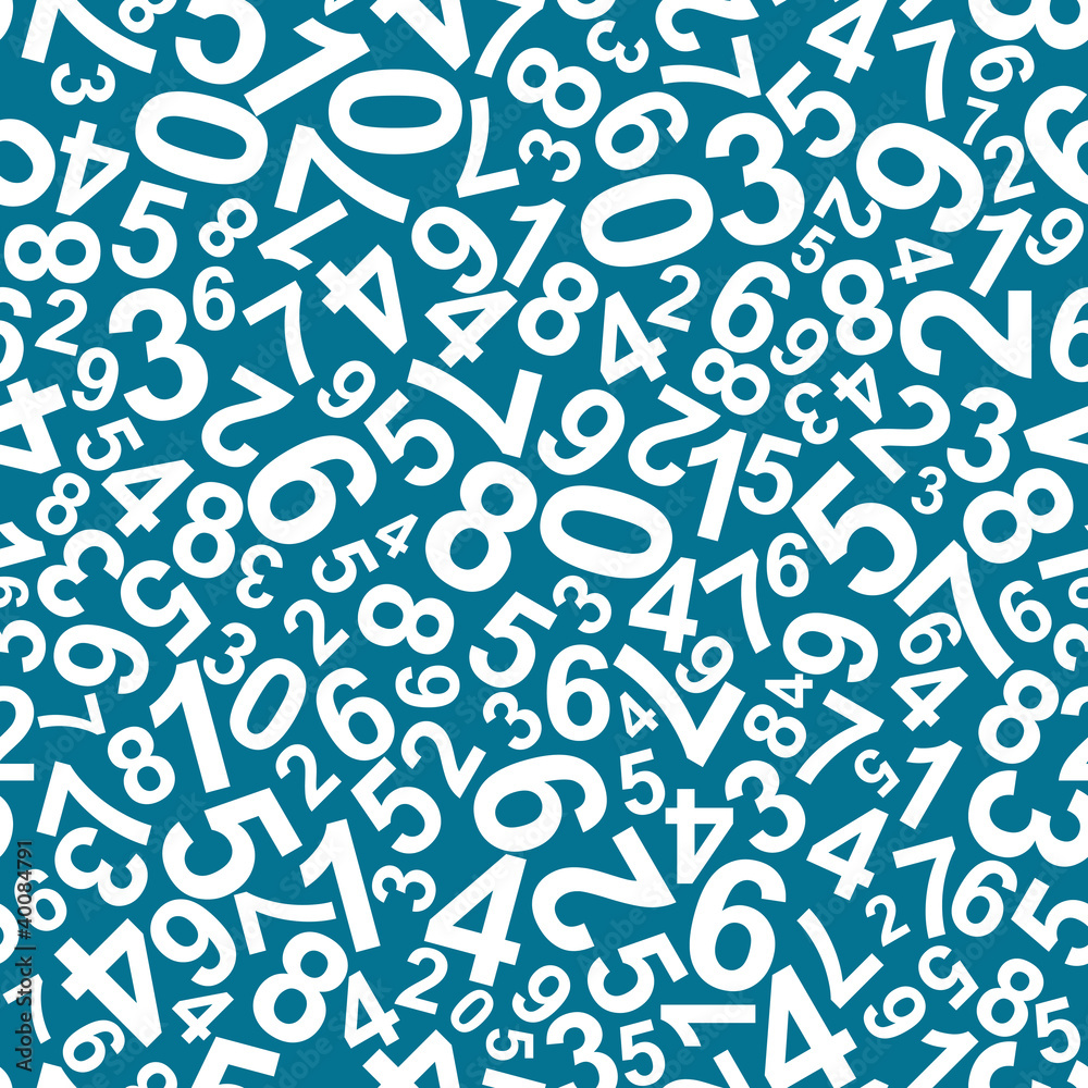 Poster Seamless pattern with numbers