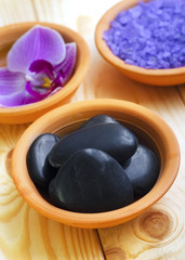 stones for spa and sea salt