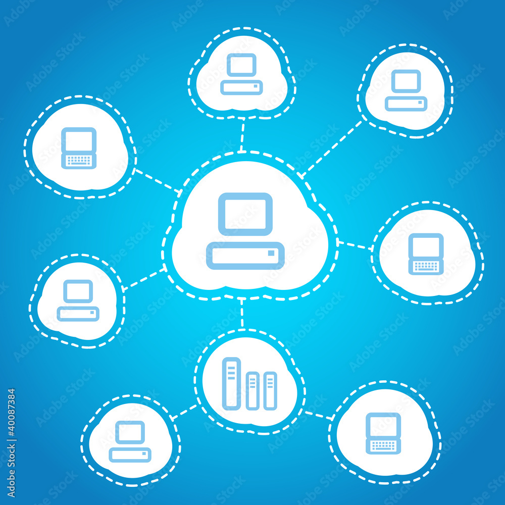 Poster computer communication scheme. social media