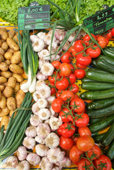 Fototapeta na wymiar wyświetlić rynku owoców i warzyw