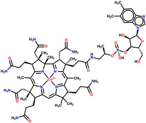 Naklejka premium Vitamin B12 (cobalamin) structural formula