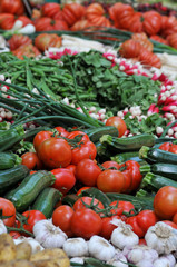 étalage fruit et légume du marché