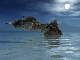 Crédence de cuisine en verre imprimé Dragons Le monstre du Loch Ness