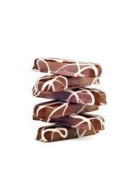 chocolate cookies isolated over white