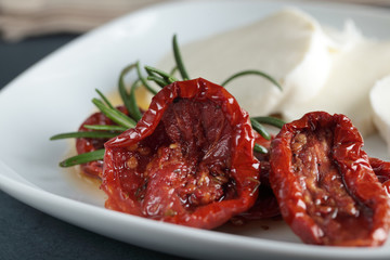 Sun-dried tomatoes and mozzarella