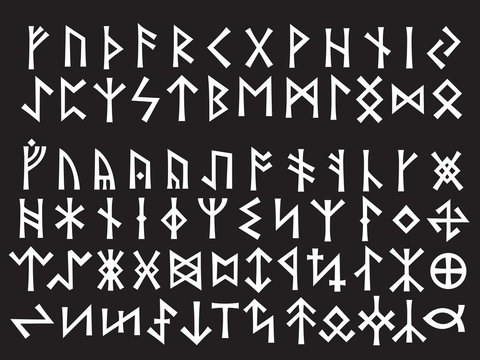 &laquo;Silver Runic Codex&raquo;. Elder Futhark (24 letters above) and Other Runes (below). The  Runic Script was used all over Northern Europe till the XIII century.