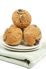 stack of cherry muffins