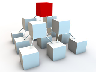 connected cubes as symbol for  network