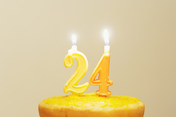 Lighted birthday candles