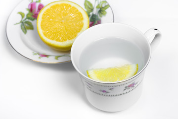 Hot Lemon Water in China Cup