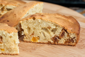 Butter cake with dried figs and dried apricots