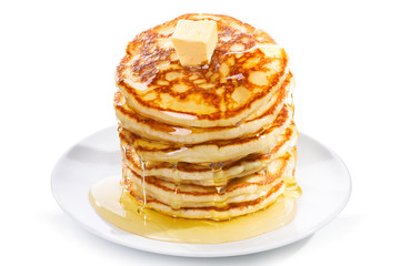 pancakes with butter and syrup