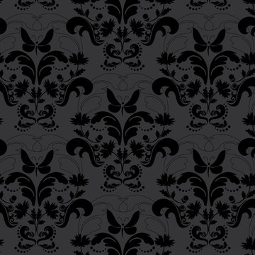 motif fleurs et papillon