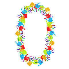 High resolution conceptual font made of hands