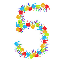 High resolution conceptual font made of hands