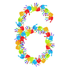 High resolution conceptual font made of hands