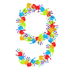 High resolution conceptual font made of hands