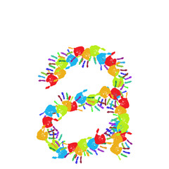 High resolution conceptual font made of hands