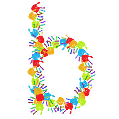 High resolution conceptual font made of hands