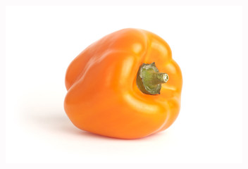 Orange bell pepper isolated in white background