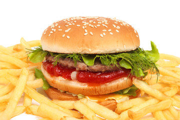 Fast food isolated on white