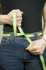 dieting, tape measure as belt