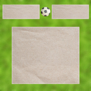 Plasticine Football on Leafs and  paper , Frame background