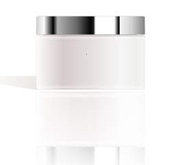 pot de crème en vere et chromé pour le corp