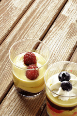 semicold dessert with fruit