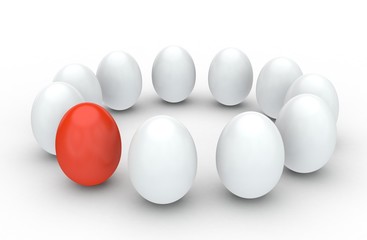 Integriertes rotes Ei