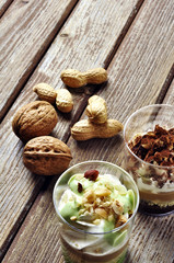 semicold dessert with nuts