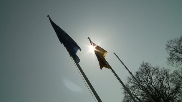 Deutsche und EU Flagge
