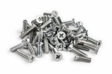 Metall screw isolated on white