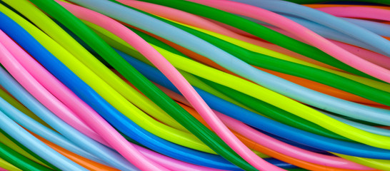 Colourful plastic cables