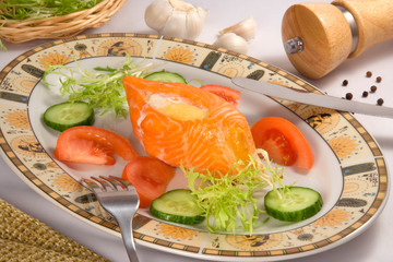 dish of salmon