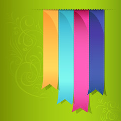 Show colorful ribbon promotional products design. vector