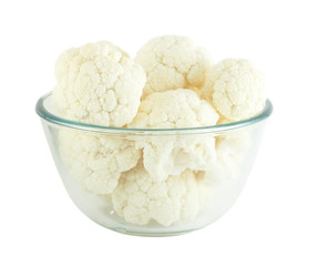 Cauliflower in transparent bowl