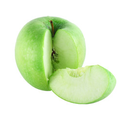 Cut apple with piece