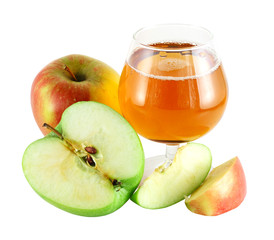 Apple juice with colorful apples