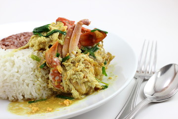 Fried crab with curry powder