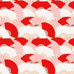 Colorful japanese fan seamless pattern © Yuzach